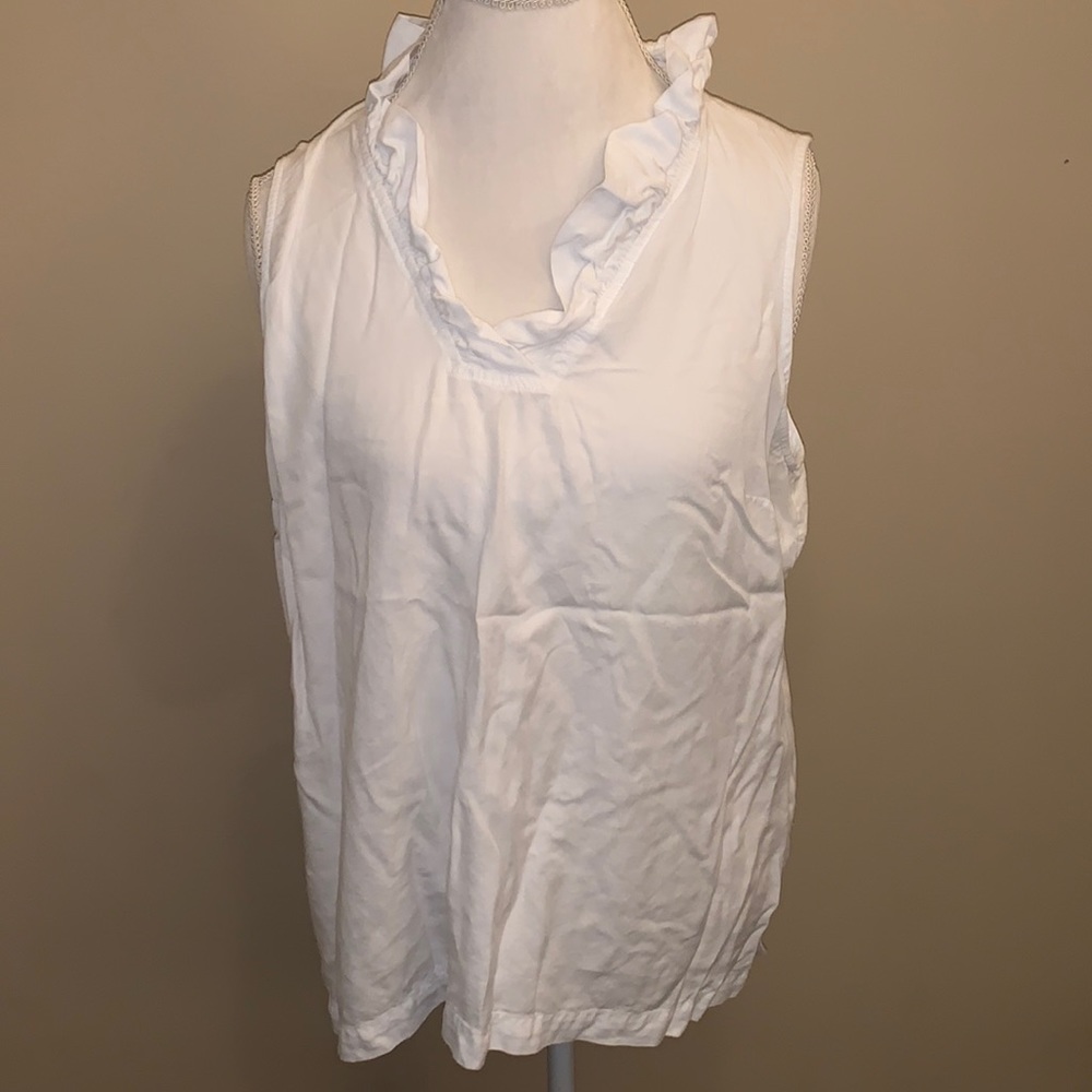 Crown and Ivy Ruffle Collar Sleeveless Top